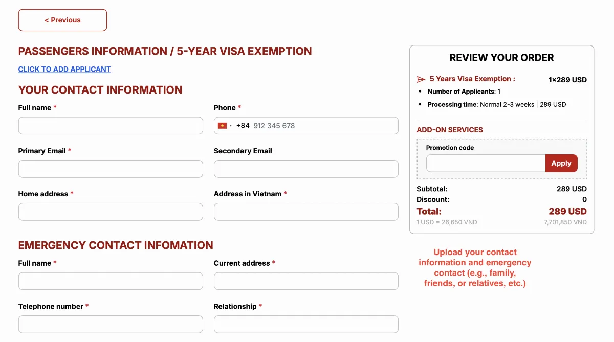 Vietnam 5-Year Visa Exemption for US Citizens: Form, Fee & Eligibily (2025)