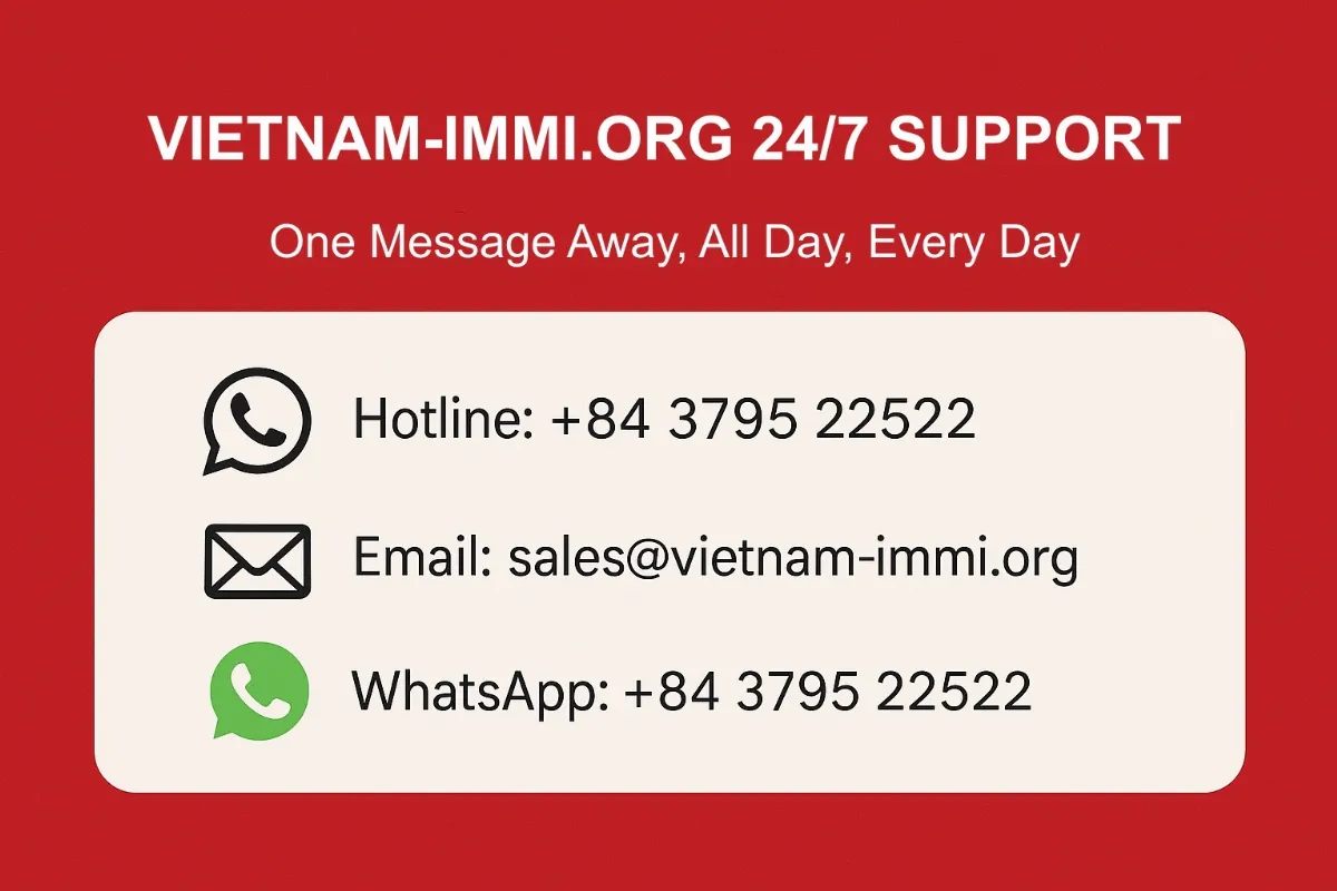 Vietnam visa 24/7 Support: We’re One Message Away—Call, Email, or Chat