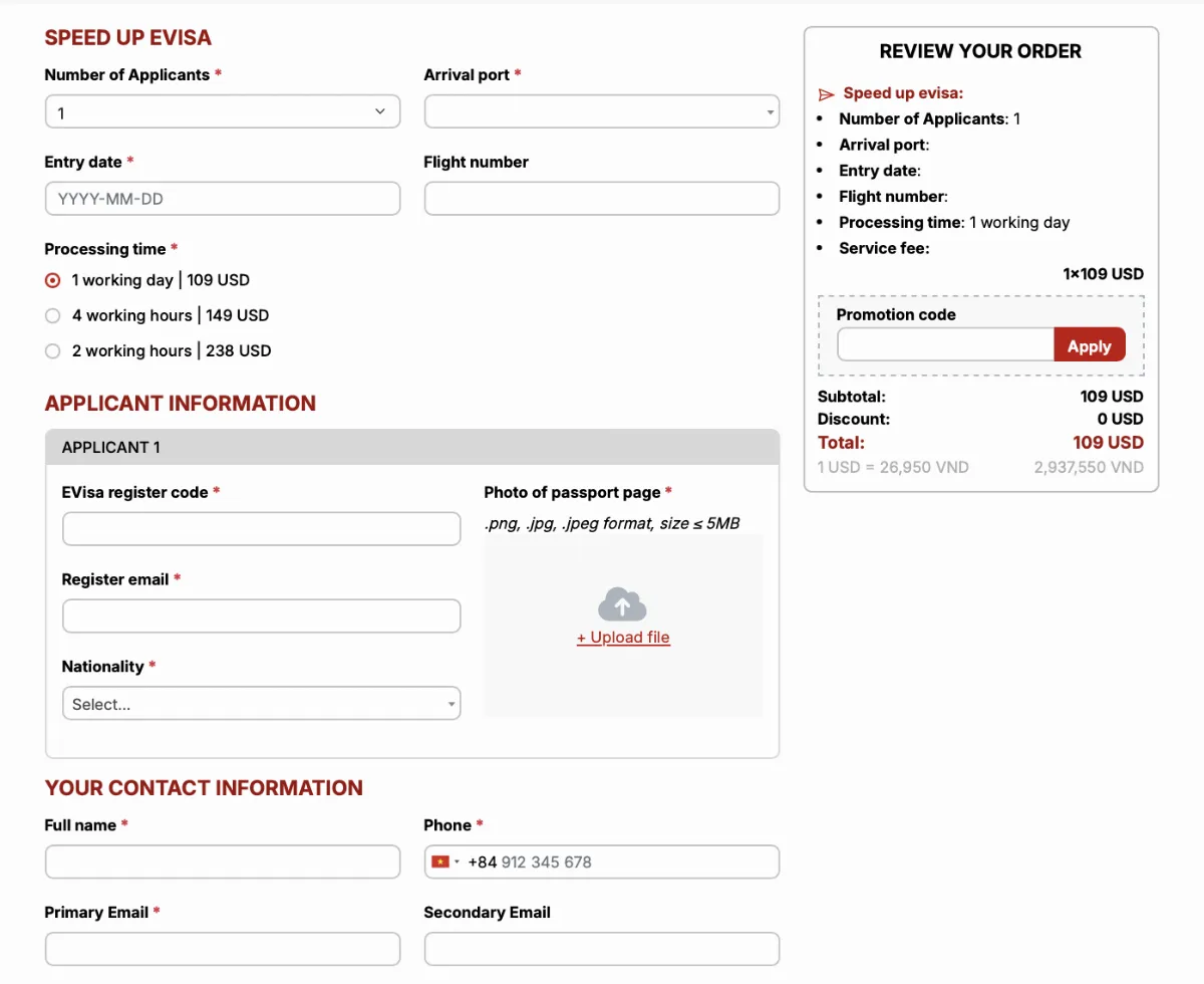 More Option: Expedite Processing for Your Existing Vietnam E-Visa Application