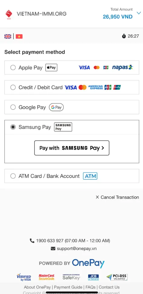 Step-by-Step Payment Instructions on the Vietnam Immi Mobile App (iOS & Android)