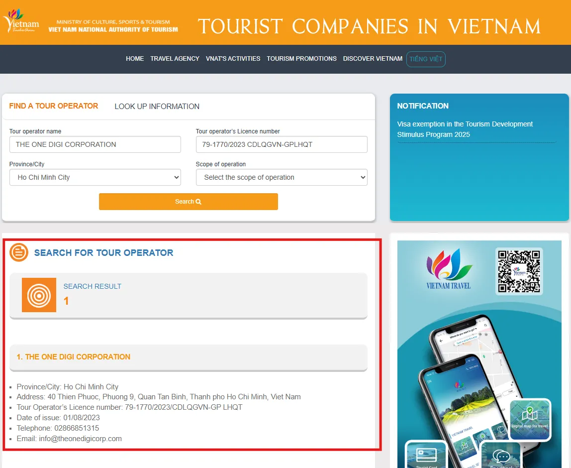 Vietnam-Immi, operated by The One Digi Corp