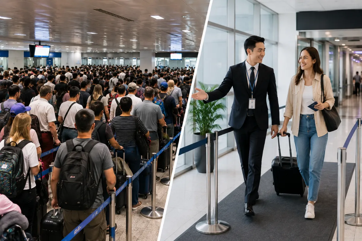 From Landing Gate to Hotel Bed in 30 Minutes: VIP Fast Track + Private Car Combo