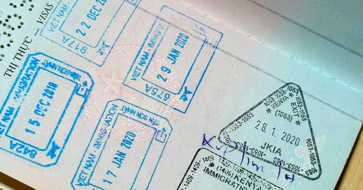 Vietnam entry & exit stamp
